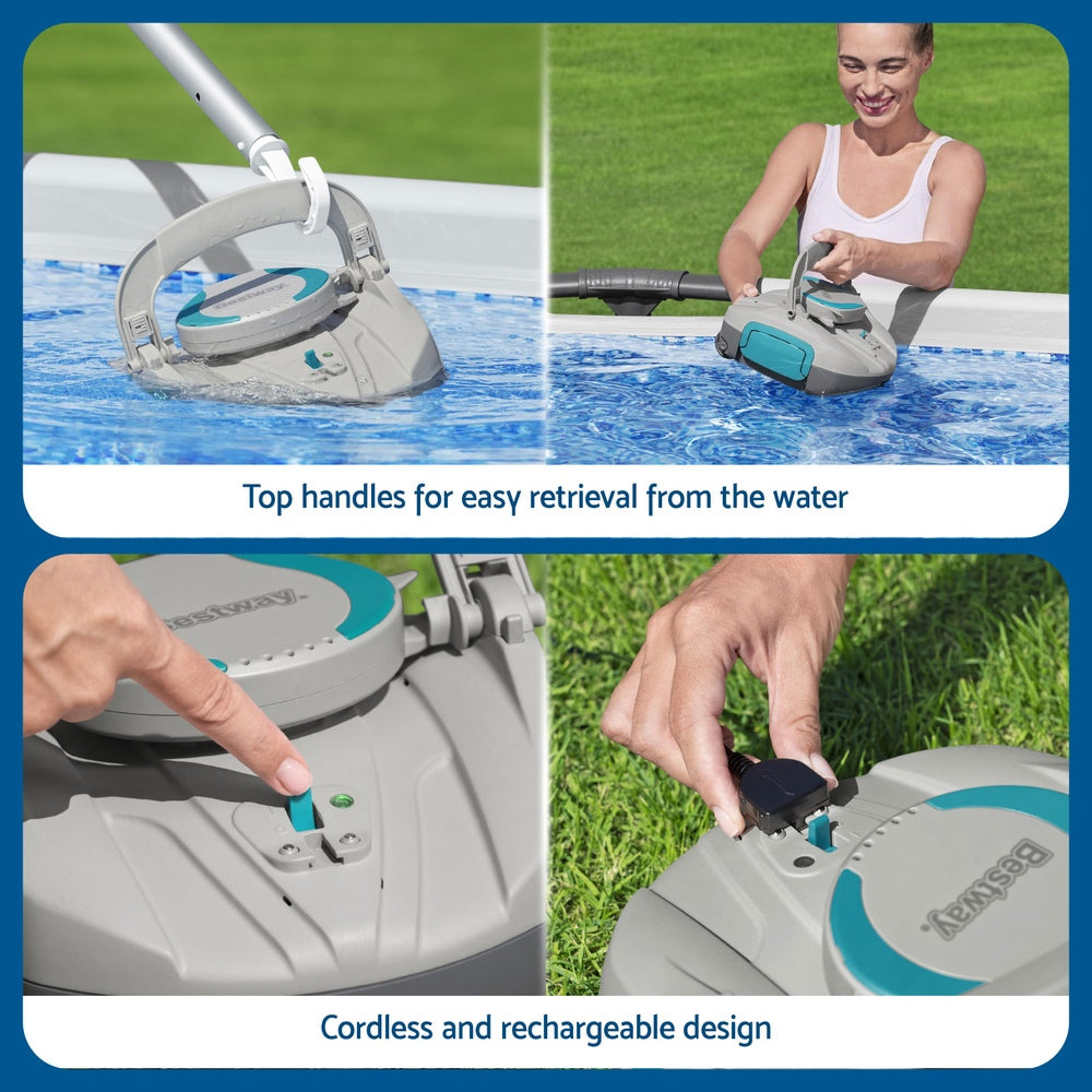 Bestway Robotic Pool Cleaner Cordless Automatic Robot Clean Swimming Pools Floor