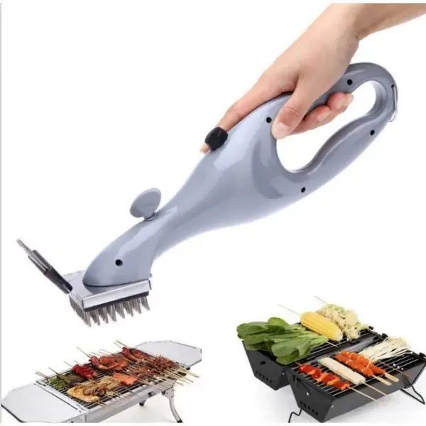 Steam Grill Cleaning Brush, 360-Degree Stainless Steel Bristle BBQ Cleaner for Gas, Charcoal and Electric Grills, Grey
