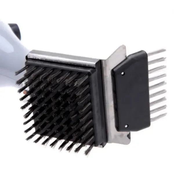 Steam Grill Cleaning Brush, 360-Degree Stainless Steel Bristle BBQ Cleaner for Gas, Charcoal and Electric Grills, Grey