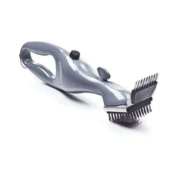 Steam Grill Cleaning Brush, 360-Degree Stainless Steel Bristle BBQ Cleaner for Gas, Charcoal and Electric Grills, Grey
