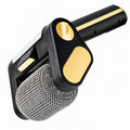 Bristle-Free Motorized BBQ Grill Brush, 350RPM Cordless Rechargeable Electric Grill Cleaner with LED Light, 304 Stainless Steel Roller, Dishwasher Safe (Black & Gold)